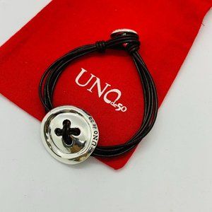 UNO de 50 bracelet Brown Leather Button Bracelet bracelet silver